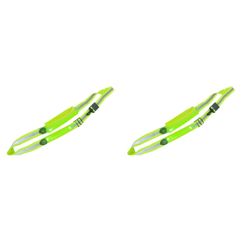 Running Visibility Gear - T24C 2X LED Reflective Belt Sash