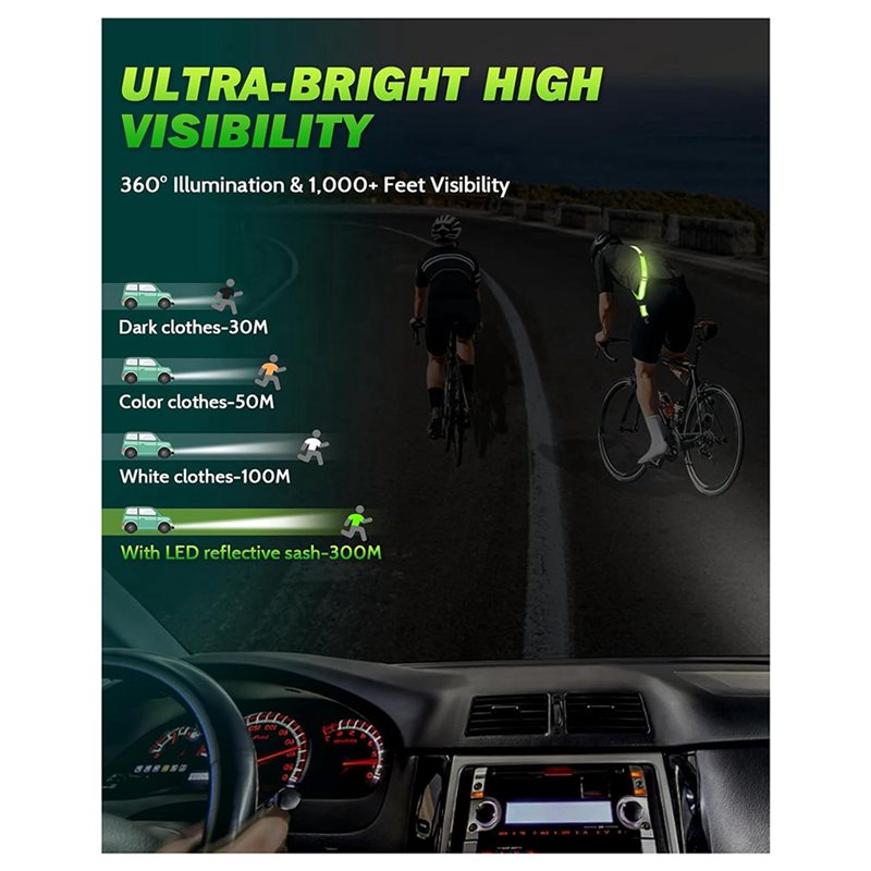 T24C 2X LED Reflective Belt Sa - Running Visibility Gear ulasan dan harga
