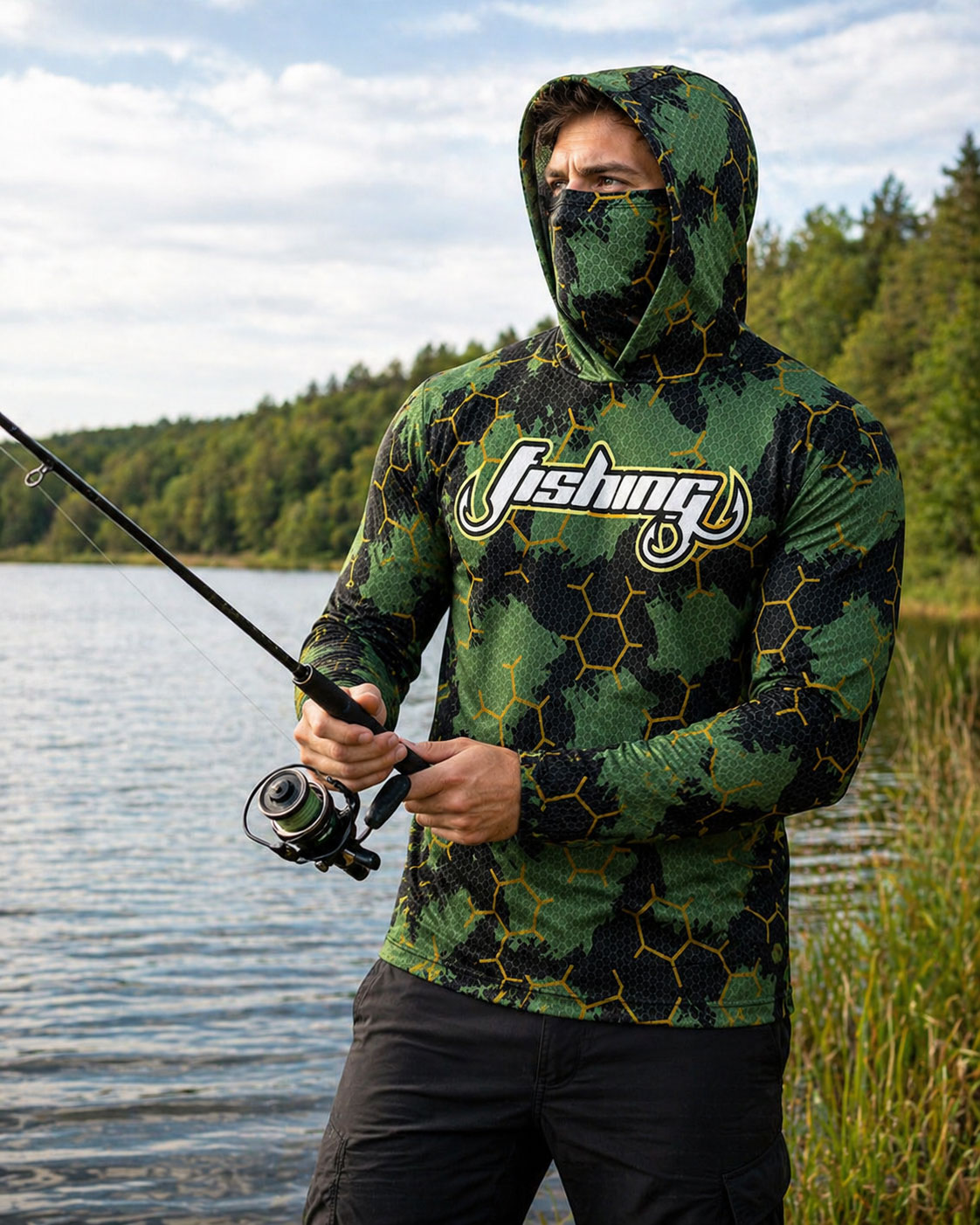 Fishing Hood Riding Tops Wear  - Running Gear Usa ulasan dan harga