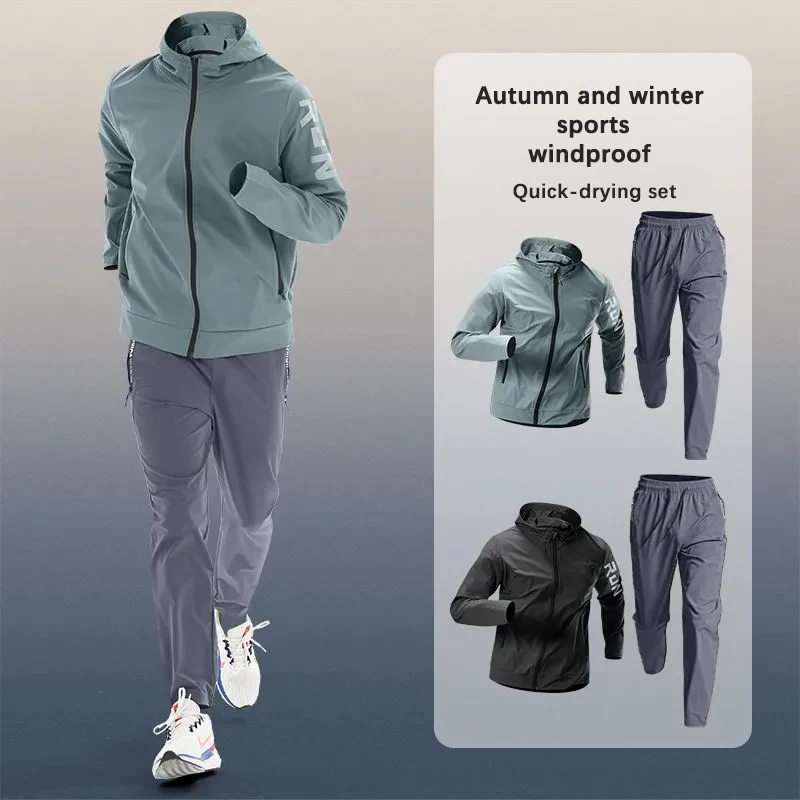 Men's Trendy Sportswear Set fo - Winter Running Gear Jacket ulasan dan harga